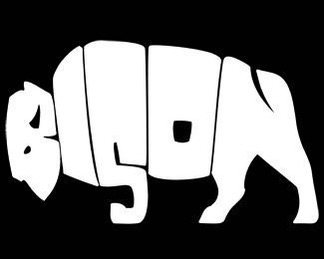 Black and white BISON logo